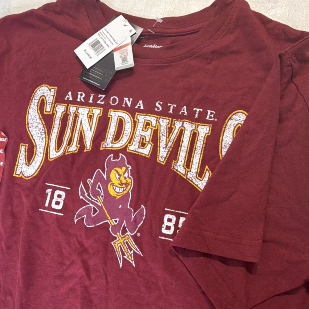 Captivating Arizona State Sun Devils Maroon Shirt XL Officially Licensed - Picture 5 of 6
